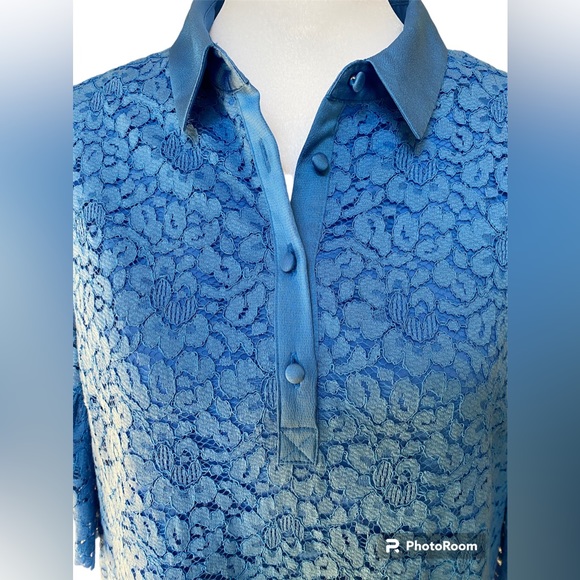 NWT Banana Republic Women Blue Lace Dress Size Medium - Picture 2 of 11